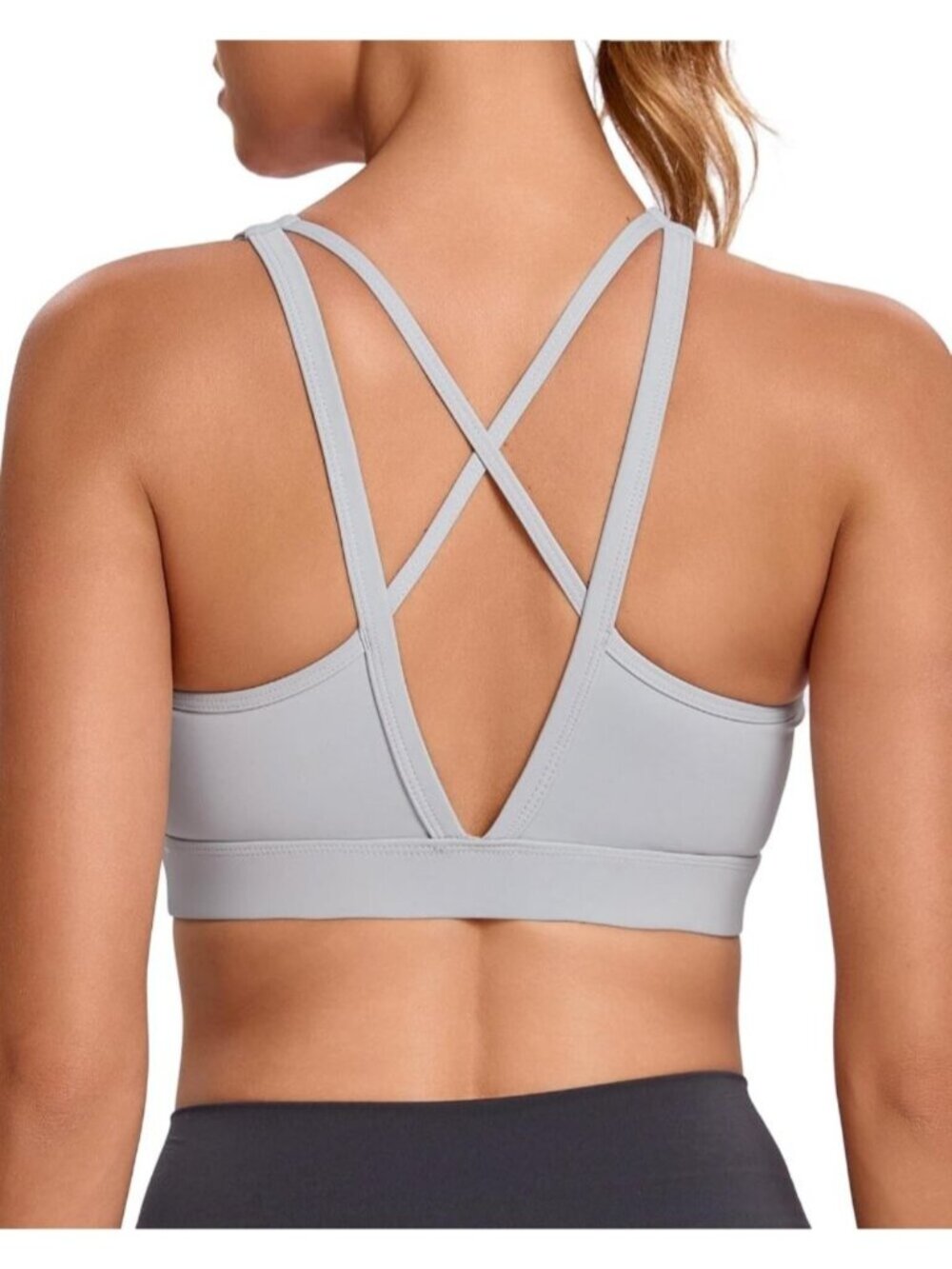 Women's All Grey High Impact Sports Bras for High Support Running Sports Bra